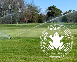 Golf course irrigation project for Sturgeon Point Golf Course with their logo