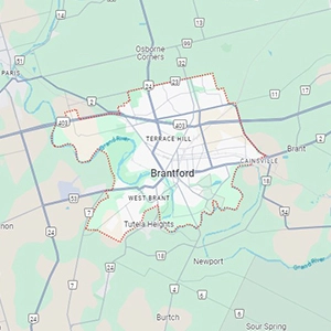 Brantford Ontario Map Thumbnail