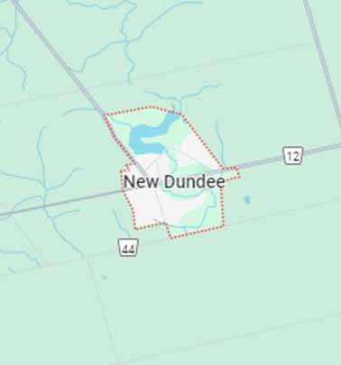 New Dundee Ontario on Map Thumbnail