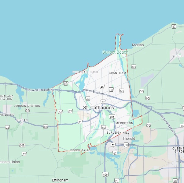 St. Catharines Ontario Map Thumbnail